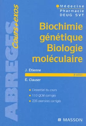 Couverture du produit · Biochimie génétique, biologie moléculaire