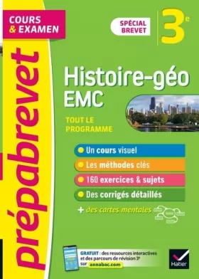 Couverture du produit · Prépabrevet Histoire-Géographie EMC 3e - Brevet 2024: cours, méthodes et entraînement