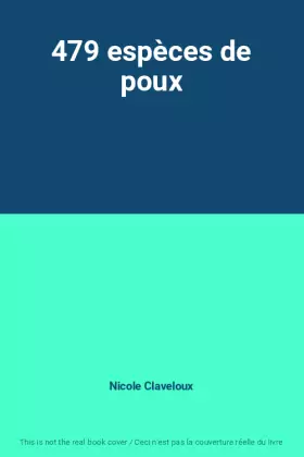 Couverture du produit · 479 espèces de poux