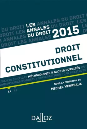Couverture du produit · Annales Droit constitutionnel 2015