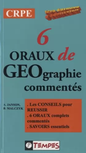 Couverture du produit · 6 ORAUX DE GEOGRAPHIE commentés