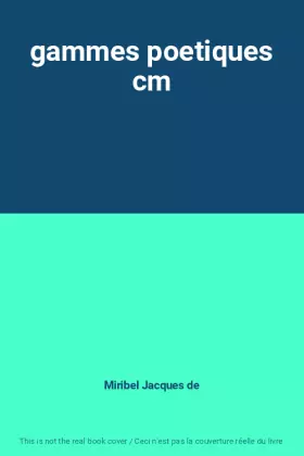 Couverture du produit · gammes poetiques cm