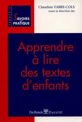 Couverture du produit · Apprendre à lire des textes d'enfants