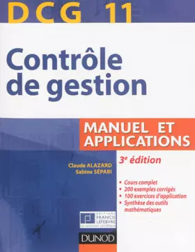 Couverture du produit · DCG 11 - Contrôle de gestion - 3e édition - Manuel et applications