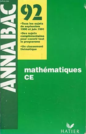 Couverture du produit · Mathematiques ce 92 Annabac
