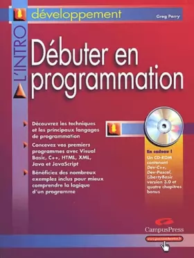 Couverture du produit · Débuter en programmation (avec CD-Rom)