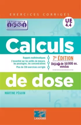 Couverture du produit · Calculs de dose: Exercices corrigés.
