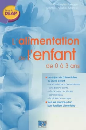 Couverture du produit · L ALIMENTATION DE L ENFANT DE 0 A 3 ANS