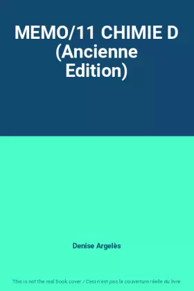 Couverture du produit · MEMO/11 CHIMIE D (Ancienne Edition)