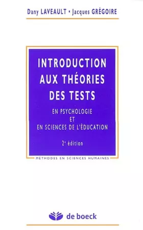 Couverture du produit · Introduction aux théories des tests
