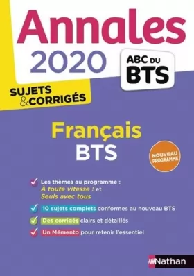 Couverture du produit · Annales ABC du BTS 2020 Français