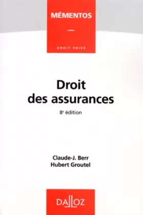 Couverture du produit · DROIT DES ASSURANCES. 8eme edition