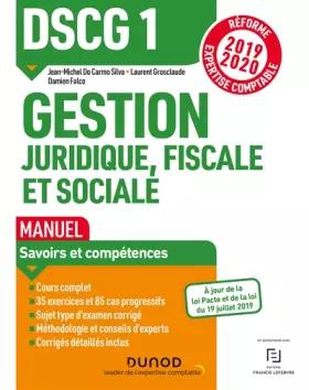 Couverture du produit · DSCG1 Gestion juridique, fiscale et sociale - Manuel - Réforme 2019-2020: Réforme Expertise comptable 2019-2020