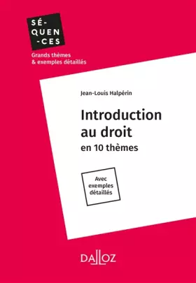 Couverture du produit · Introduction au droit