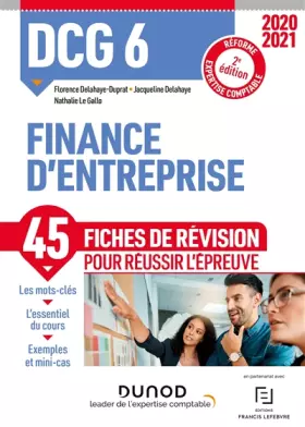 Couverture du produit · DCG 6 Finance d'entreprise - Fiches de révision - 2020/2021: Réforme Expertise comptable