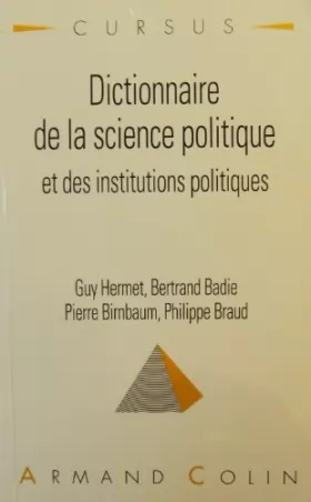 Couverture du produit · Dictionnaire de la science politique et des institutions politiques