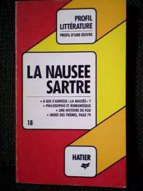 Couverture du produit · La nausée, Sartre : analyse critique