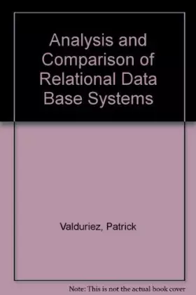 Couverture du produit · Analysis and Comparison of Relational Database Systems