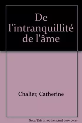 Couverture du produit · de l'Intranquillite de l'ame
