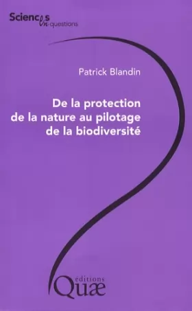 Couverture du produit · De la protection de la nature au pilotage de la biodiversité
