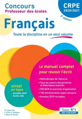 Couverture du produit · Concours Professeur des écoles - CRPE - Français - Le manuel complet pour réussir l'écrit: CRPE Admissibilité 2020