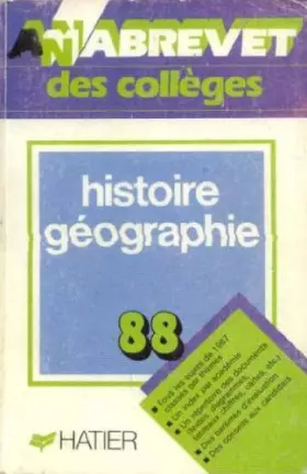 Couverture du produit · Annabrevte des collèges histoire geographie 88