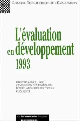 Couverture du produit · L'évaluation en développement 1993: Rapport annuel sur l'évolution des pratiques d'évaluation des politiques publiques