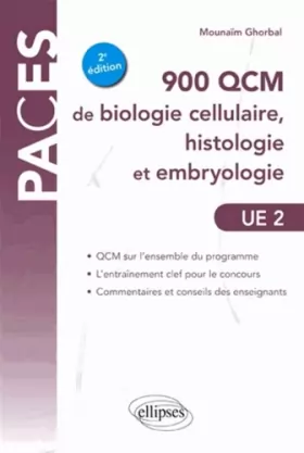 Couverture du produit · 900 QCM de Biologie Cellulaire, Histologie et Embryologie UE2