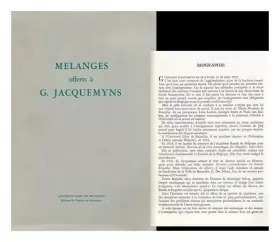 Couverture du produit · Melanges Offerts a G. Jacquemyns