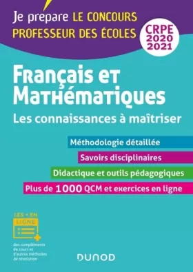 Couverture du produit · Français et Mathématiques - Les connaissances à maîtriser - CRPE 2020-2021 (2020-2021)