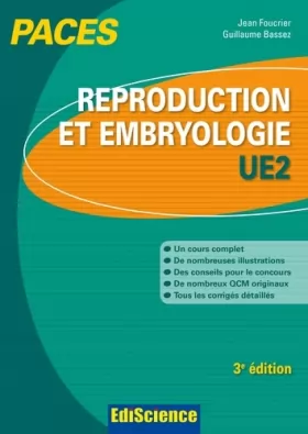 Couverture du produit · Reproduction et Embryologie-UE2 PACES - 3e éd.: Manuel, cours + QCM corrigés