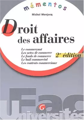 Couverture du produit · Mémento Droit des affaires, 2e édition