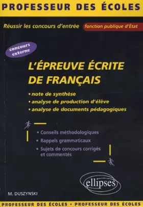 Couverture du produit · L'épreuve écrite de français