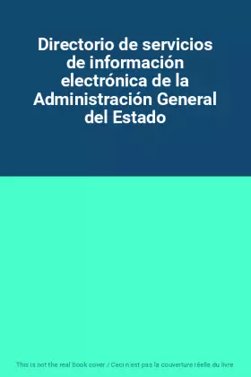 Couverture du produit · Directorio de servicios de información electrónica de la Administración General del Estado
