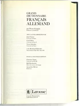 Couverture du produit · Grand dictionnaire français allemand [et allemand-français]