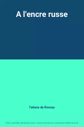Couverture du produit · A l'encre russe