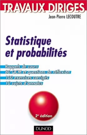 Couverture du produit · Statistique et probabilités : Travaux dirigés