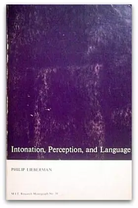Couverture du produit · Intonation, Perception and Language