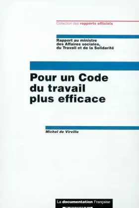 Couverture du produit · Pour un Code du travail plus efficace