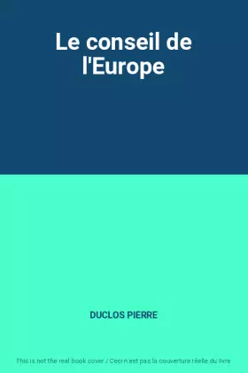 Couverture du produit · Le conseil de l'Europe