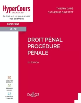 Couverture du produit · Droit pénal. Procédure pénale 2021 - 12e ed.