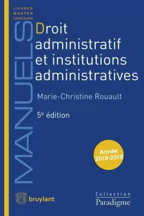 Couverture du produit · Droit administratif et institutions administratives