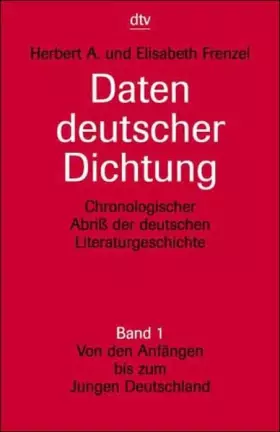 Couverture du produit · Daten Deutscher Dichtung: Band 1