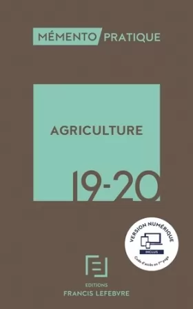 Couverture du produit · MEMENTO AGRICULTURE 2019-2020