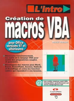 Couverture du produit · Création de macros VBA 6 pour Office