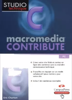Couverture du produit · Macromedia Contribute