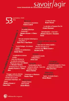 Couverture du produit · Revue Savoir/Agir n° 53: Un modèle britannique d'université ?