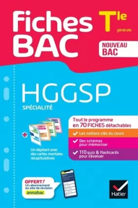 Couverture du produit · Fiches bac HGGSP Tle (spécialité) - Bac 2024: tout le programme en fiches de révision détachables