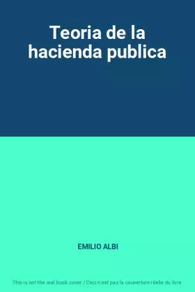 Couverture du produit · Teoria de la hacienda publica