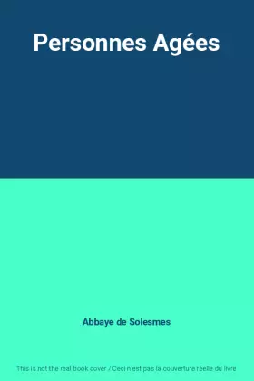 Couverture du produit · Personnes Agées